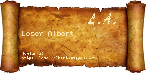 Loser Albert névjegykártya